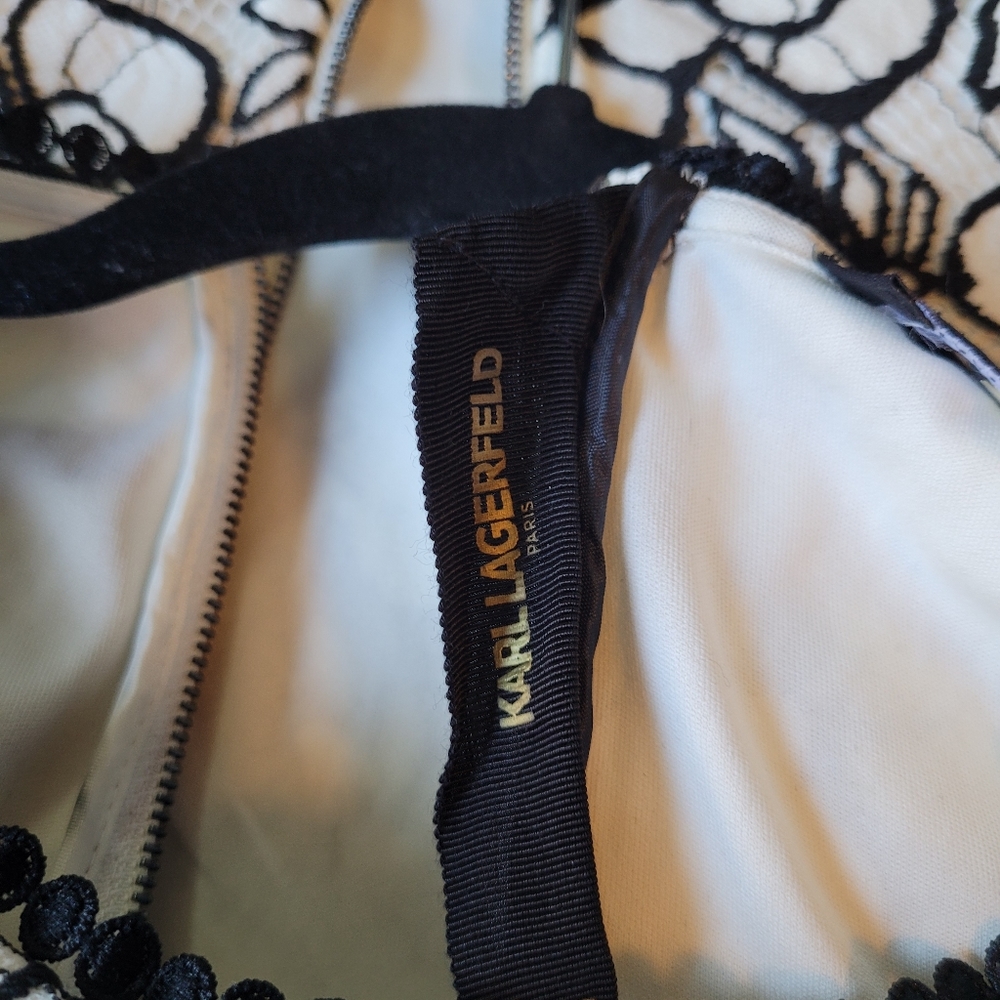 Karl Lagerfeld Black and White Lace Dress - Picture 8 of 13
